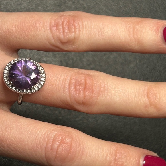 Mauboussin 18K white gold amethyst and diamond cocktail ring - Picture 3 of 7